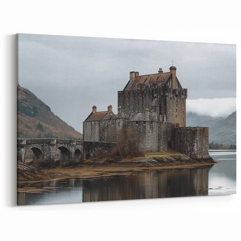 Historic Stone Castle Wall Art – Serene Medieval Landscape Prints