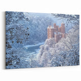 Snowy Castle Wall Art – Enchanting Winter Wonderland Landscape Prints