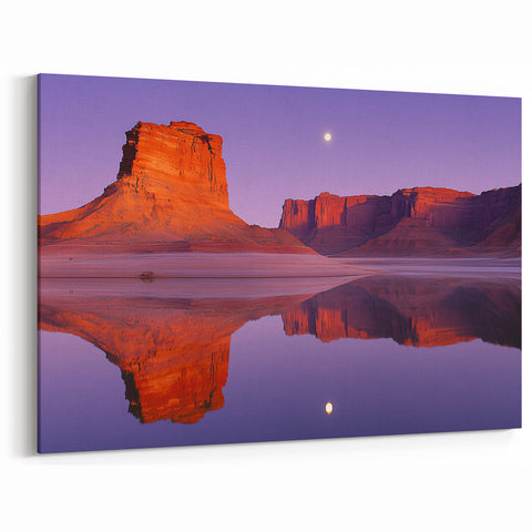 Cliffs Framed Print - Moonlit Desert Reflections Wall Art