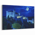 Moonlit Castle Wall Art – Enchanting Nighttime Landscape Prints