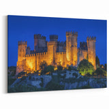 Illuminated Castle Wall Art – Radiant Medieval Fortress Prints