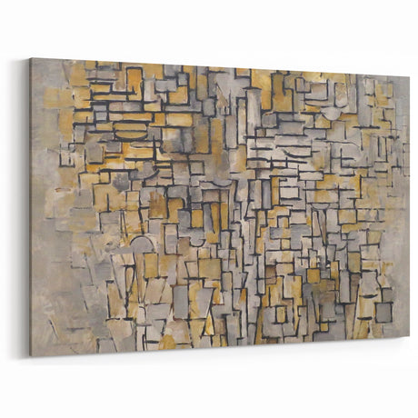 Modern Wall Art – Abstract Composition in Gold and Gray