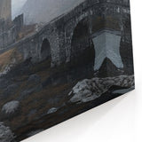 Foggy Castle Wall Art – Serene Medieval Fortress in Misty Landscape