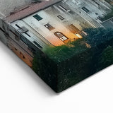 Hilltop Castle Wall Art – Illuminated Fortress Above Scenic Village Prints