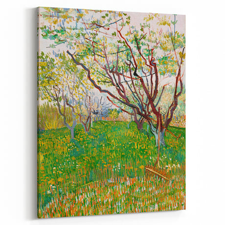 Impressionist Orchard Landscape - Vibrant Springtime Wall Art Print
