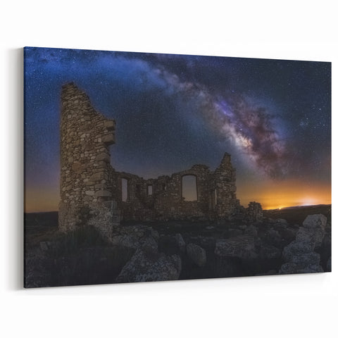 Castle Photography – Ruins Beneath a Starry Night and Milky Way Glow