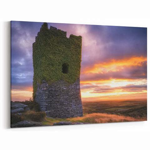 Castle Landscape - Ivy Covered Tower at Sunset Stunning Artwork