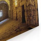 Castle Interior Prints - Illuminated Stone Hallway Historic Artwork