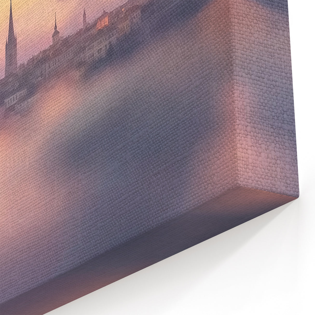 Castle Landscape - Dreamy Spires and Village in Morning Mist