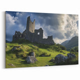 Castle Landscape Prints - Ruined Tower on Rolling Green Hills