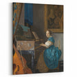 Baroque Art Print - Elegant Rococo Style Portrait of Woman Playing Piano