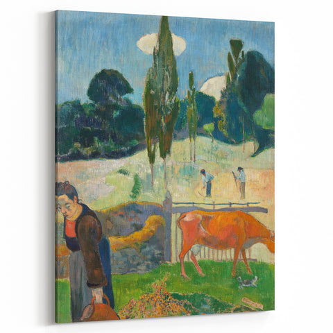 Impressionist Landscape - The Red Cow by Paul Gauguin