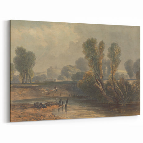 Romanticism Art: On the Thames - Emotional Landscape Canvas Print