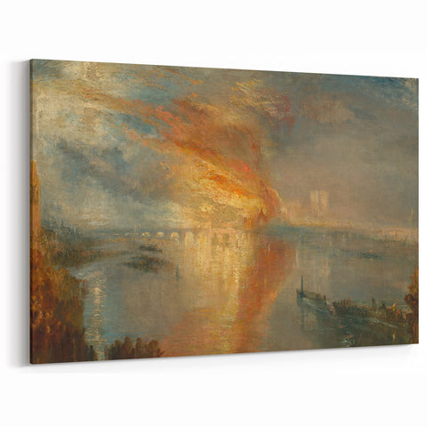 Romanticism Art: Burning of Parliament by Turner - Dramatic Canvas