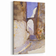 Romanticism Art: Street in Tangier by Sargent - Exotic Scenic Canvas