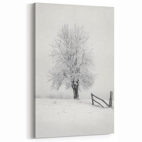 Countryside Framed Art - Snow-Covered Tree in Winter Landscape