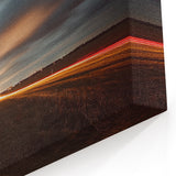 Rural Landscape Canvas - Moonlit Fields Under Dramatic Night Sky