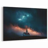 Country Life Art - Dramatic Church Scene in a Countryside Landscape