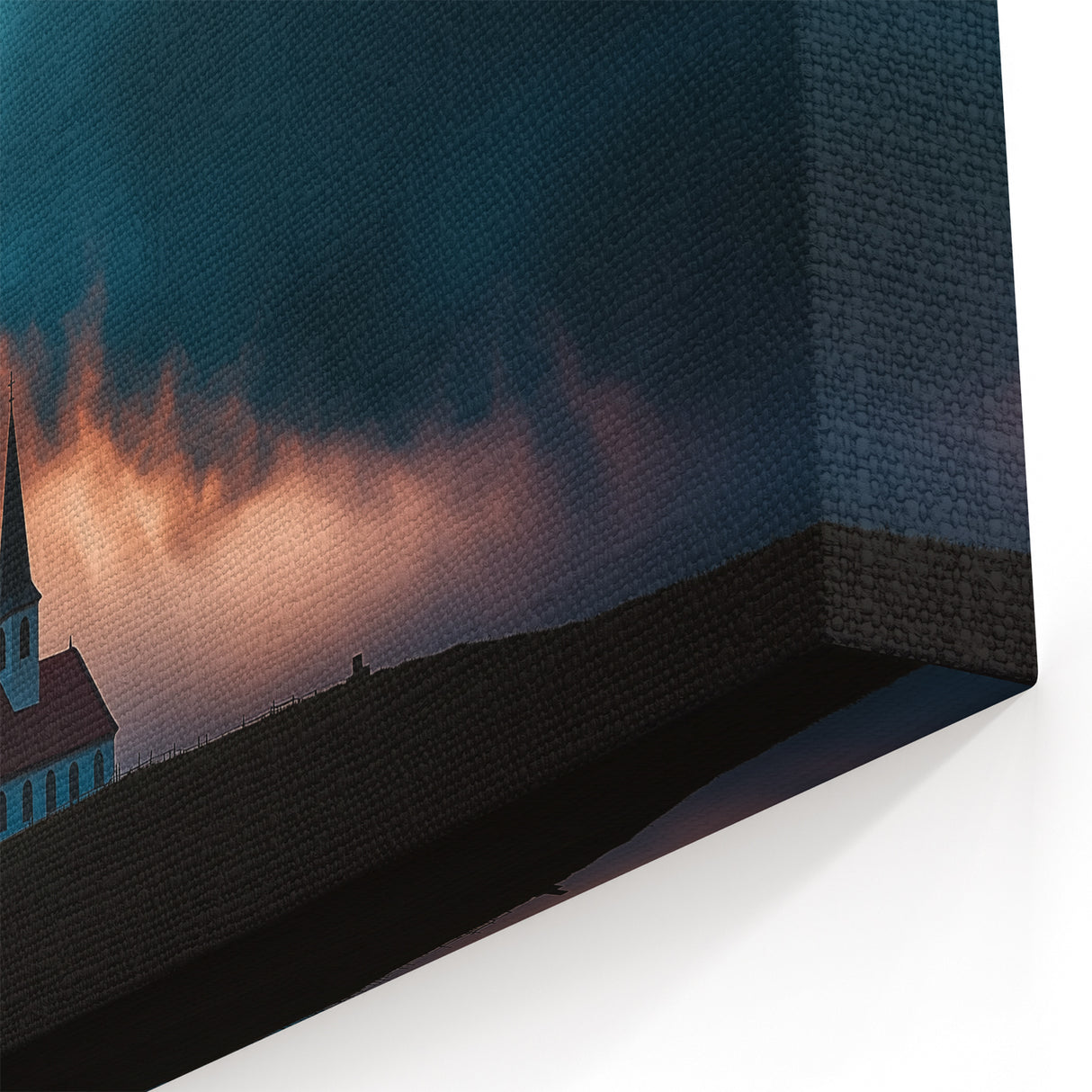 Country Life Art - Dramatic Church Scene in a Countryside Landscape
