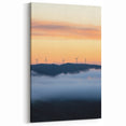 Wind Turbine Countryside Wall Art - Scenic Sunrise Landscape Canvas
