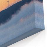 Wind Turbine Countryside Wall Art - Scenic Sunrise Landscape Canvas