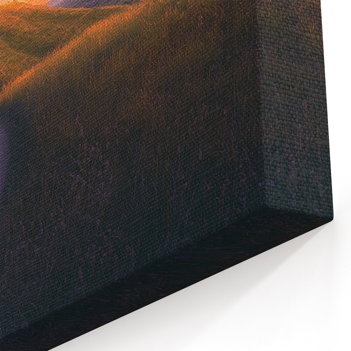 Sunset Countryside Wall Art - Rolling Hills and Tree Landscape Canvas