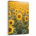 Sunflower Field Countryside Wall Art - Vibrant Rural Landscape Canvas