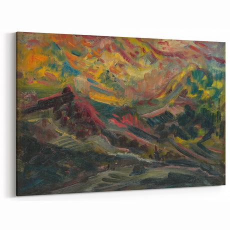 Expressionist Art Sunset in the Mountains - Modern Expressionism Wall Art