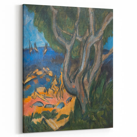 Expressionist Art: Swimmers on Fehmarn Beach | Vibrant Modern Expressionism