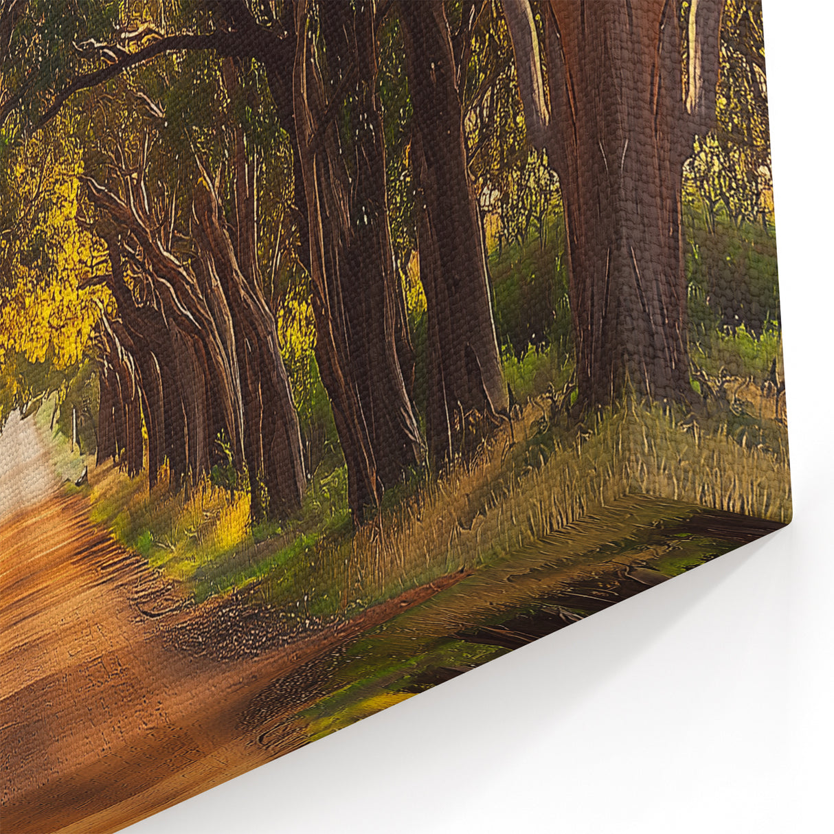 Tree-Lined Pathway Countryside Wall Art - Rustic Landscape Canvas