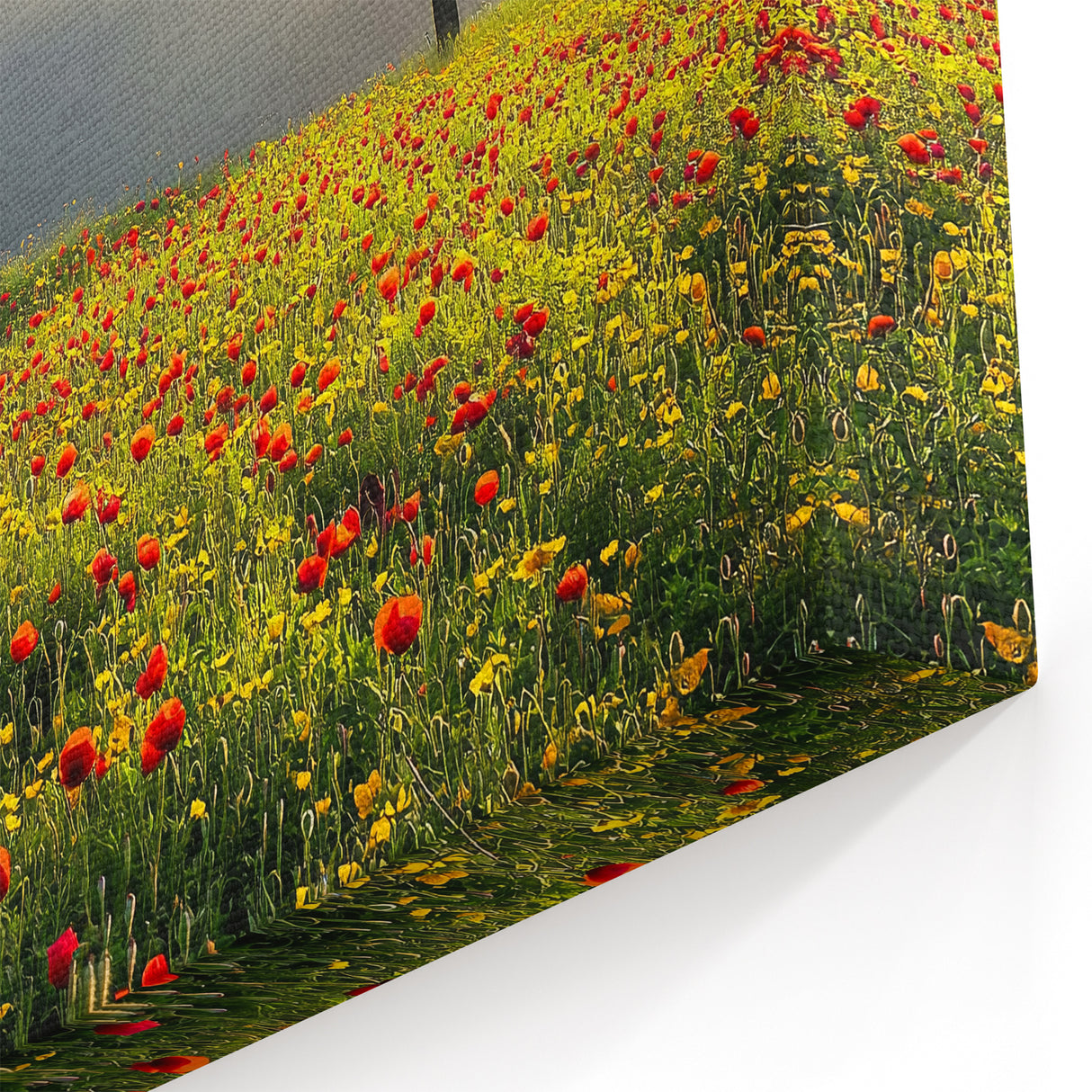Meadow and Tree Countryside Wall Art - Scenic Pastoral Landscape Canvas