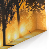 Golden Countryside Wall Art – Rustic Sunset Rural Landscape Canvas