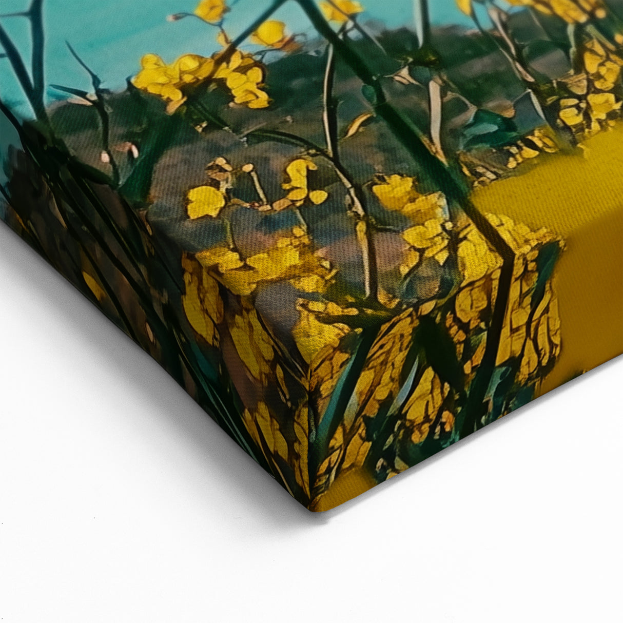 Yellow Blossoms Wall Art – Vibrant Spring Countryside Canvas Print