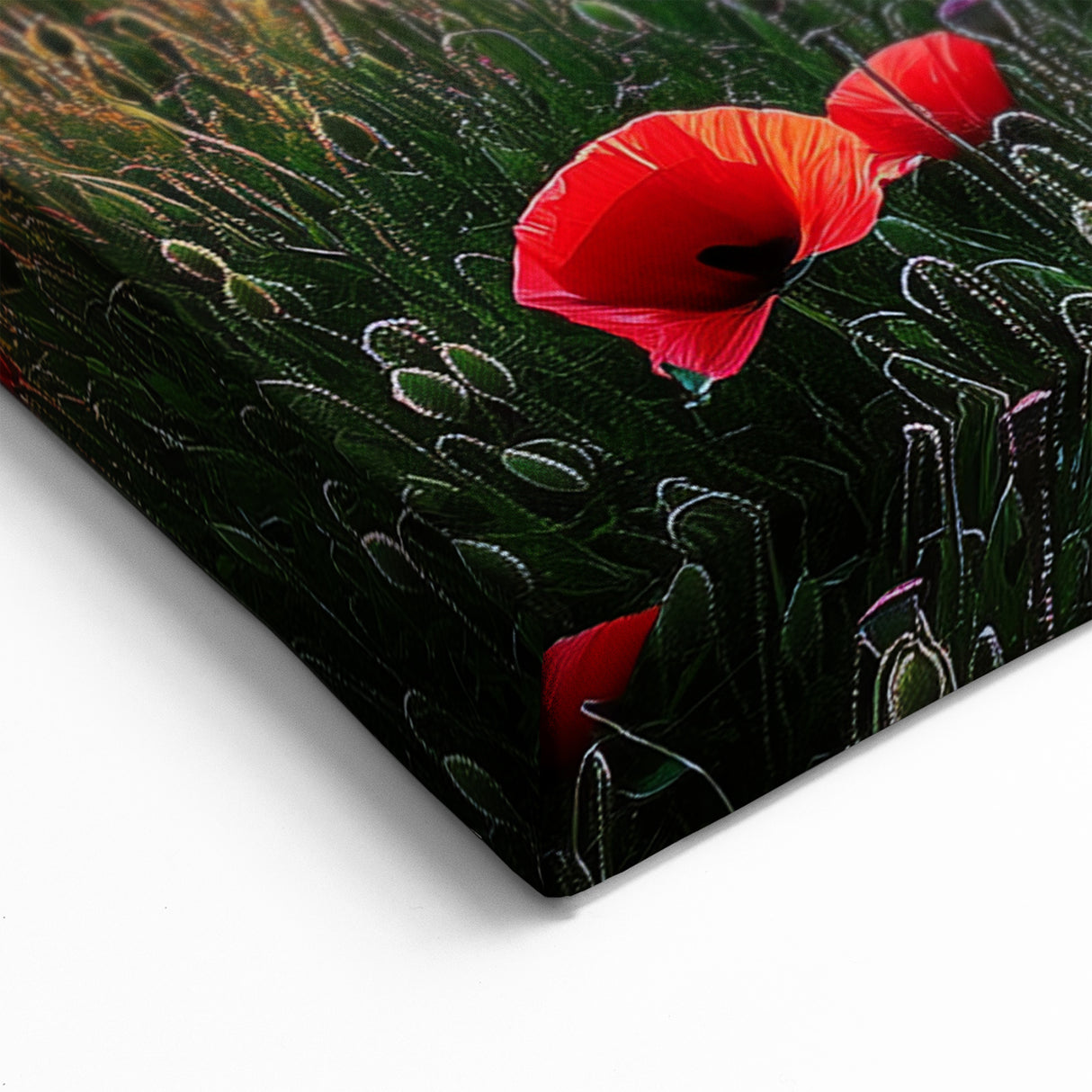 Poppy Field Sunset Wall Art – Vibrant Countryside Landscape Canvas