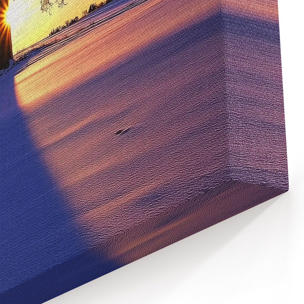 Crimson Wheat Field Wall Art – Minimalist Countryside Canvas Print