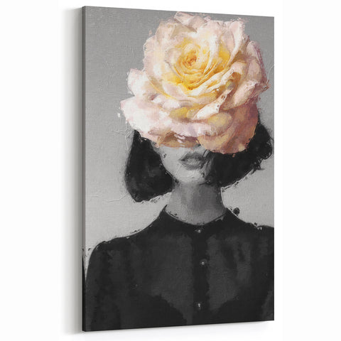 Artistic Figurative Wall Art - Abstract Floral and Human Design Canvas