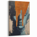 Contemporary Figurative Prints - Abstract Orange and Blue Canvas Art