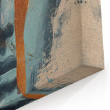 Contemporary Figurative Prints - Abstract Orange and Blue Canvas Art