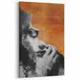 Abstract Human Figures - Bold Orange and Gray Modern Wall Art