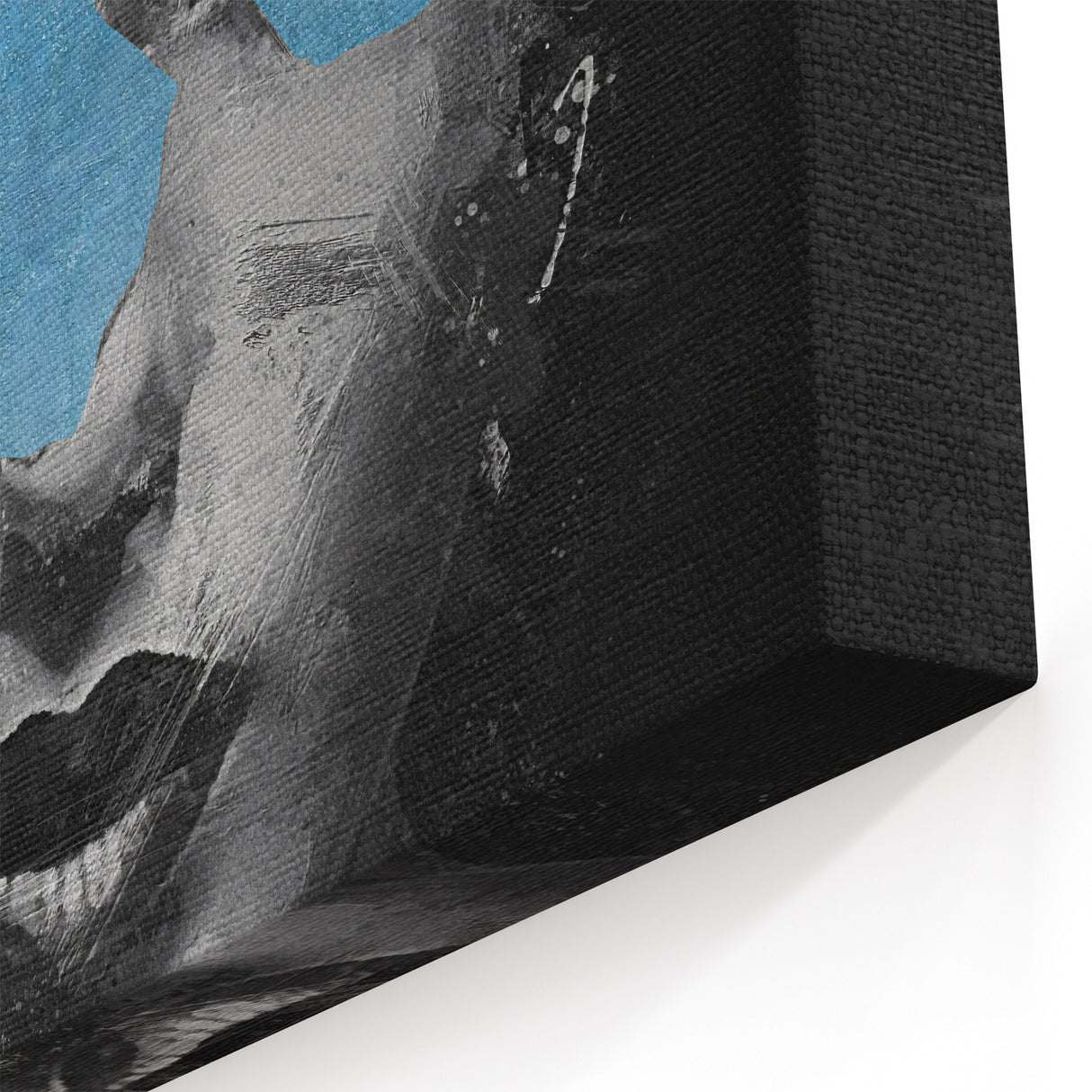 Figurative Abstract Canvas Art - Bold Blue and Gray Modern Design