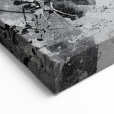 Figurative Abstract Canvas Art - Bold Blue and Gray Modern Design