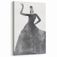 Modern Abstract Figurative Art - Textured Gray Silhouette Canvas