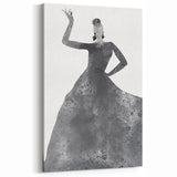 Modern Abstract Figurative Art - Textured Gray Silhouette Canvas