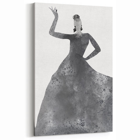 Modern Abstract Figurative Art - Textured Gray Silhouette Canvas