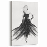 Elegant Figurative Canvas Art - Black and White Fashion-Inspired Design
