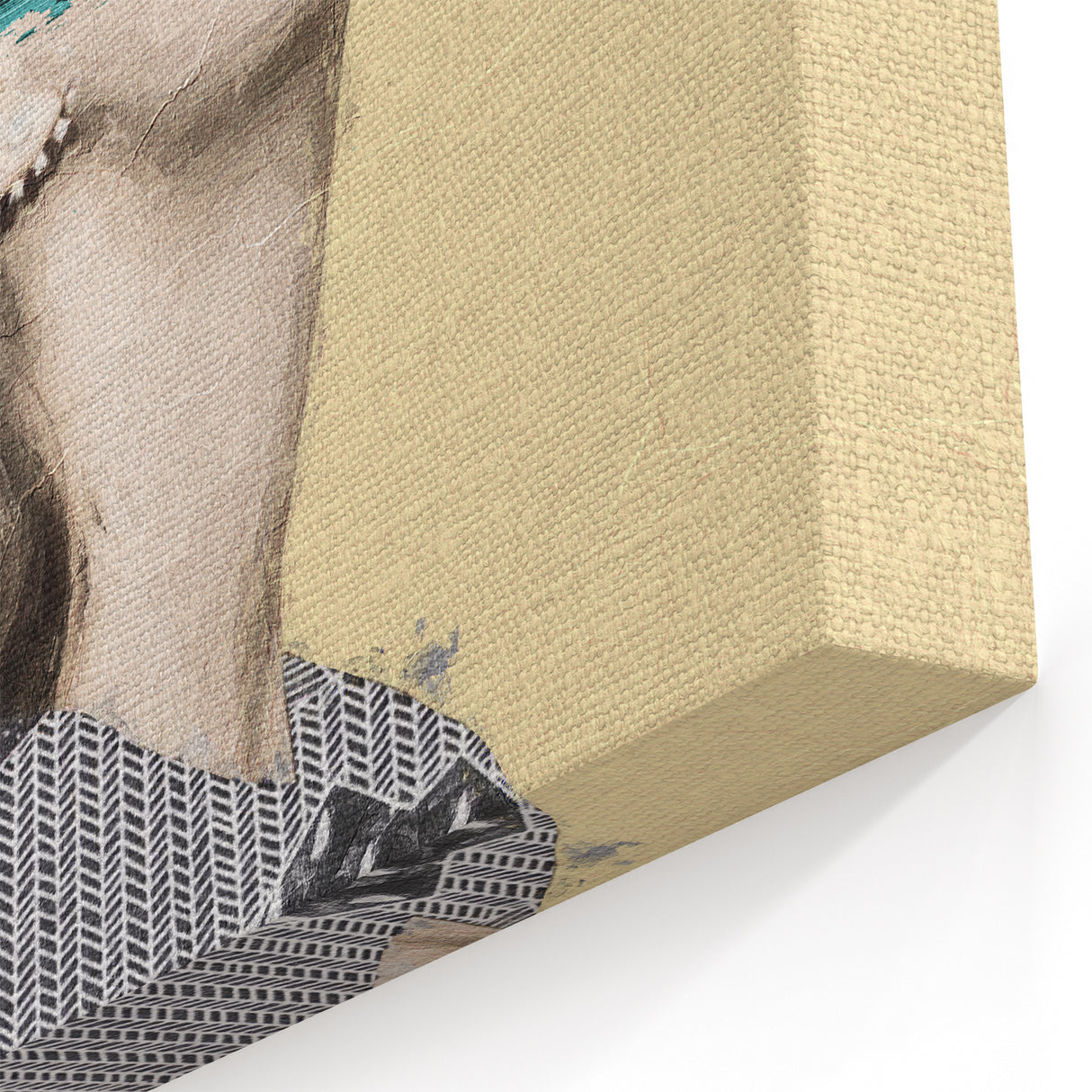 Abstract Figurative Canvas Art - Bold Teal and Textured Modern Design