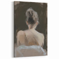 Figurative Abstract Canvas Art - Poised Human Form on Dark Background