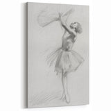 Abstract Human Figure Art - Graceful Dancer in Pencil Sketch Style