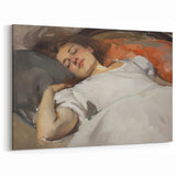 Contemporary Figurative Wall Art - Woman Resting in Warm Tones