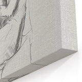 Minimalist Figurative Art - Sketch of Seated Human Form in Pencil